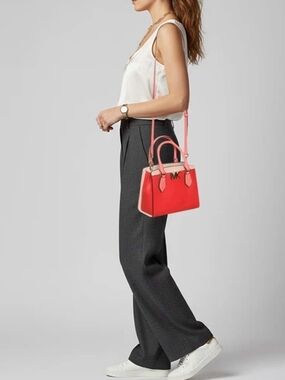 Michael Kors Pink and Red Saffiano Leather Satchel
